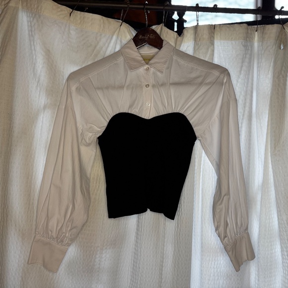 Maeve Long-Sleeve Ruched Tube Twofer Sweater from Anthropologie Size XS - Picture 9 of 12